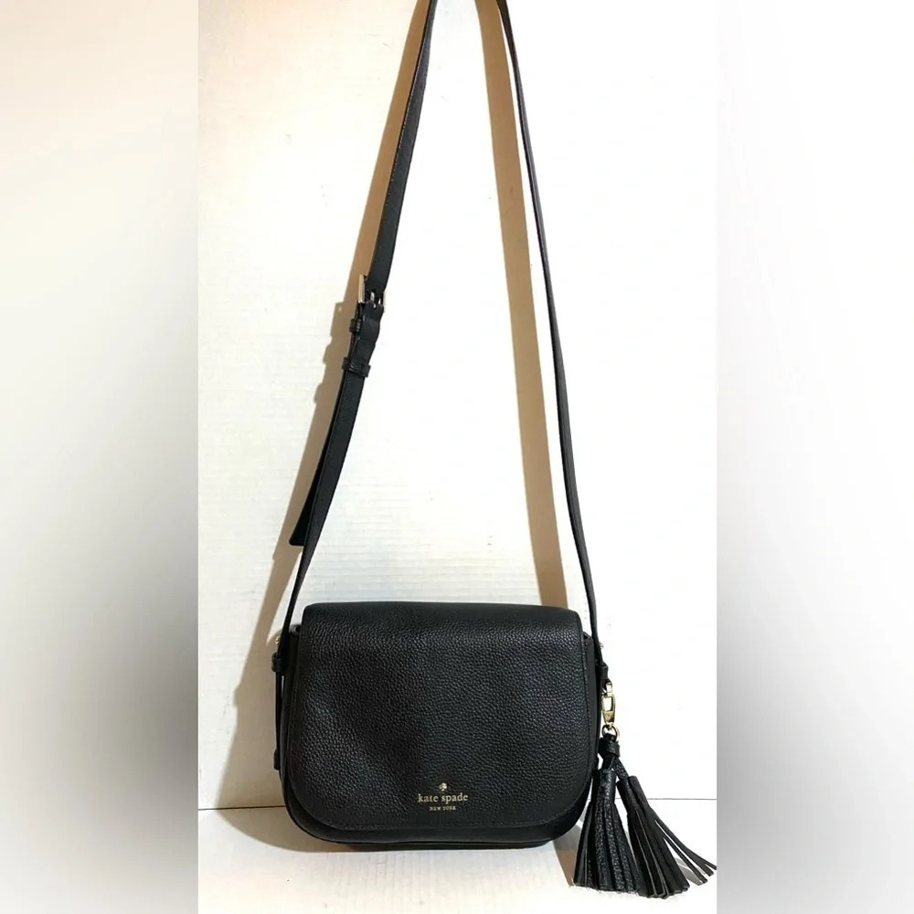 Kate spade black leather crossbody handbag